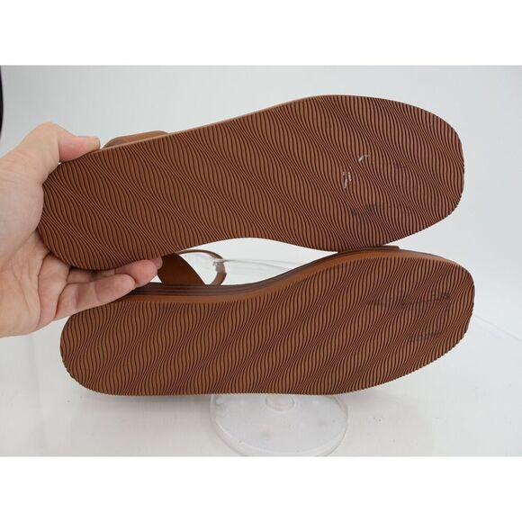 Steve Madden Tristian Sandals Womens 10M Brown Leather Ankle Strap Flatform Shoe - Picture 8 of 11